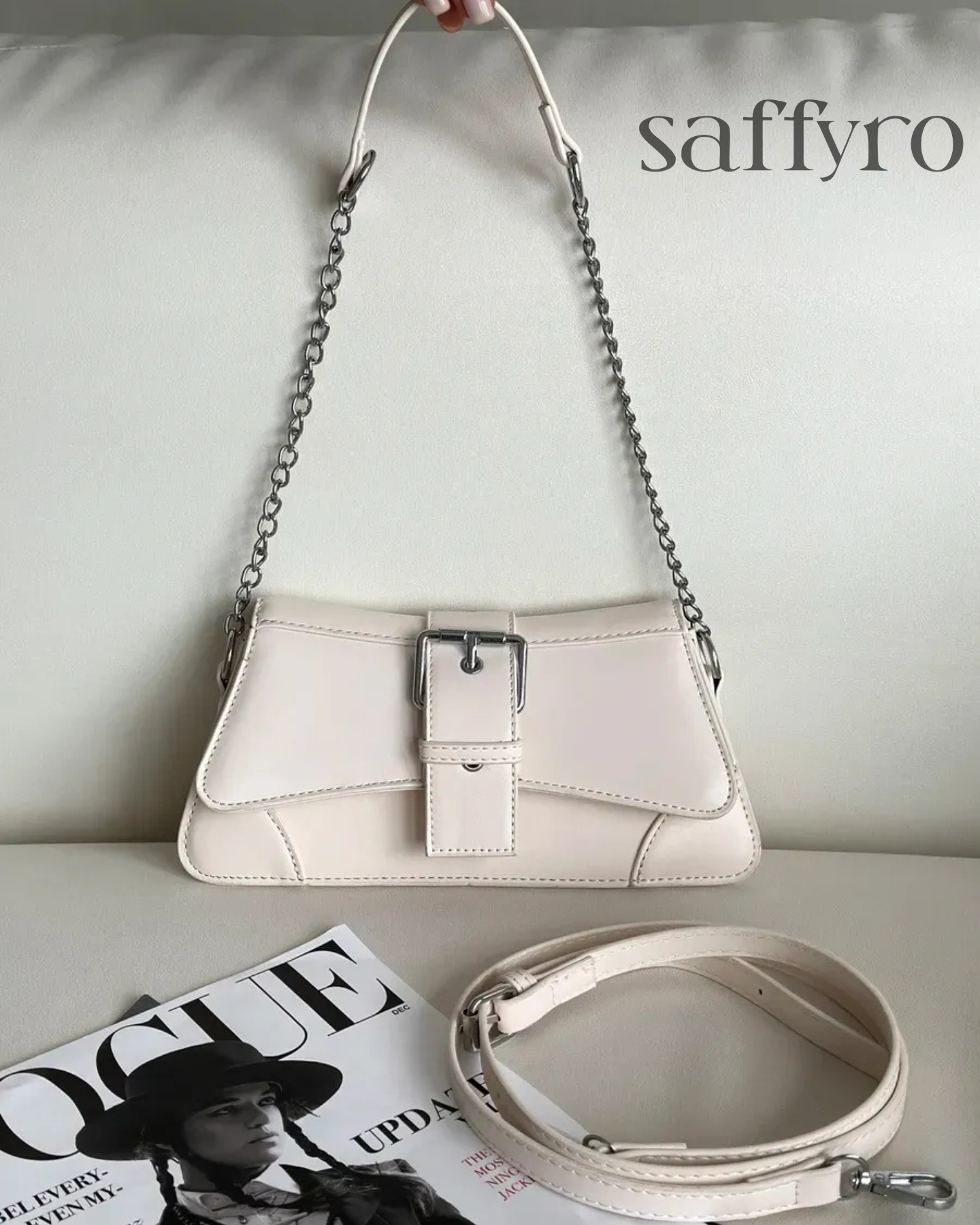 Bolsa Feminina em Couro Branca Betina