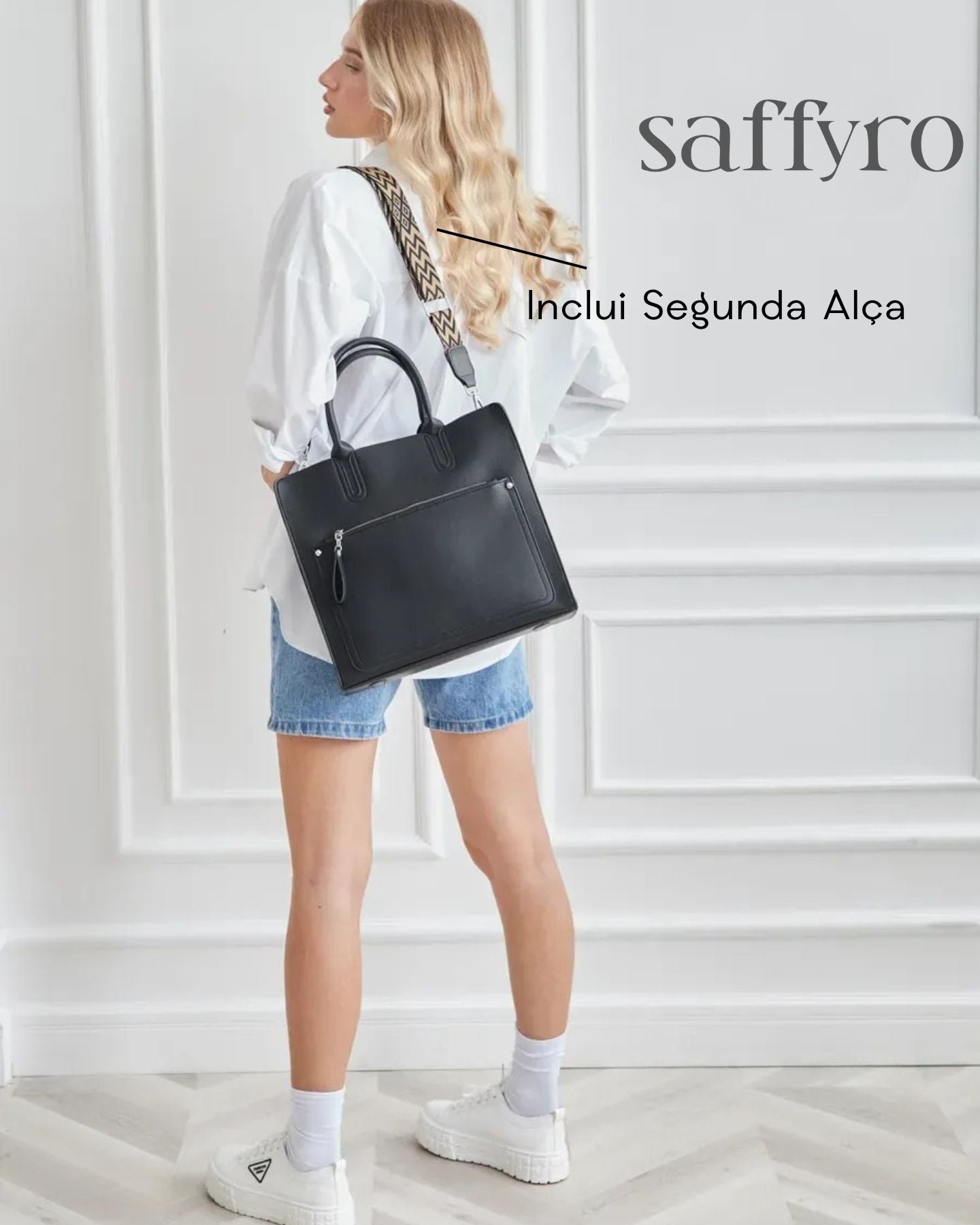 Bolsa Feminina De Couro Preta Claire