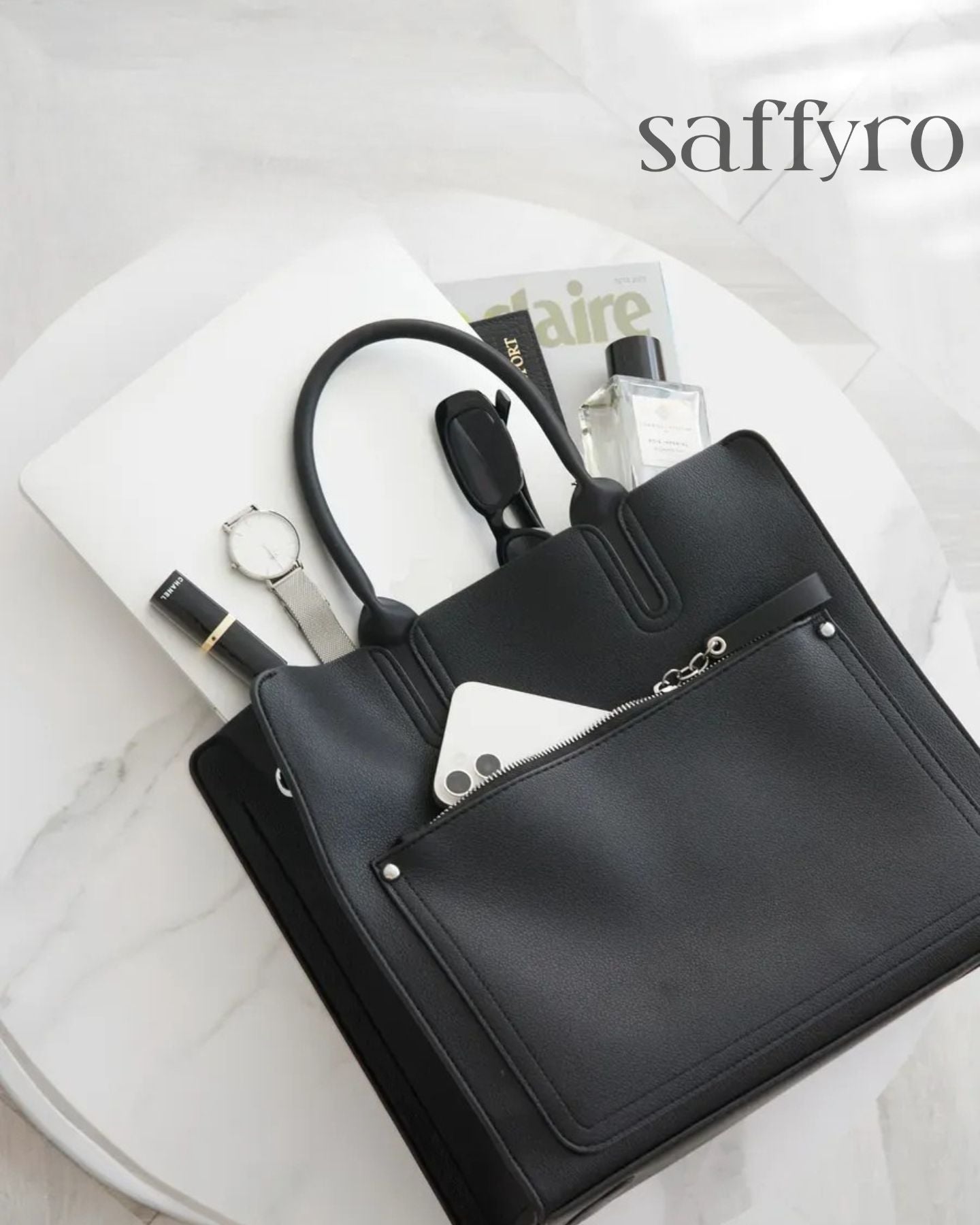 Bolsa Feminina De Couro Preta Claire