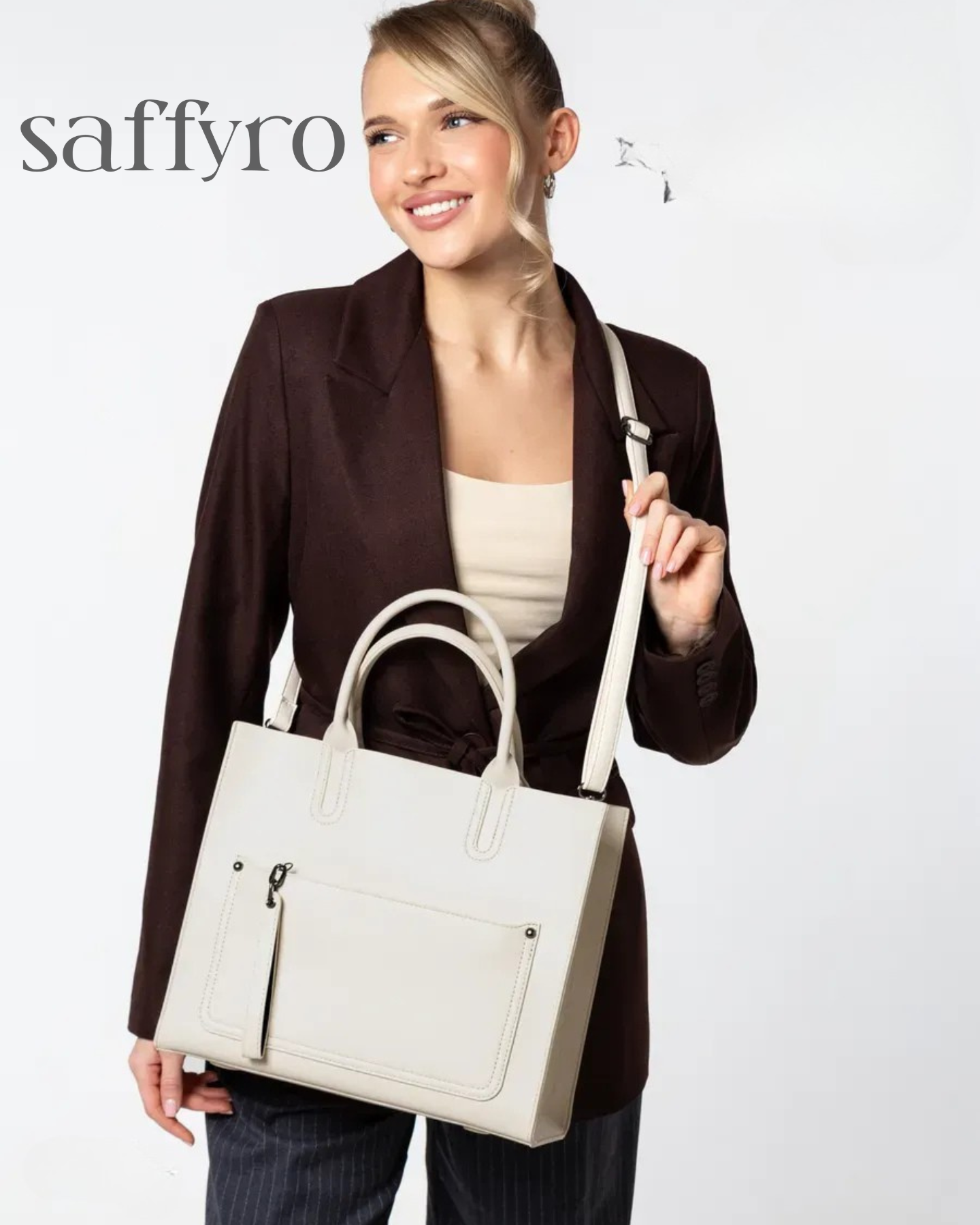 Bolsa Feminina em Couro Bege Claire