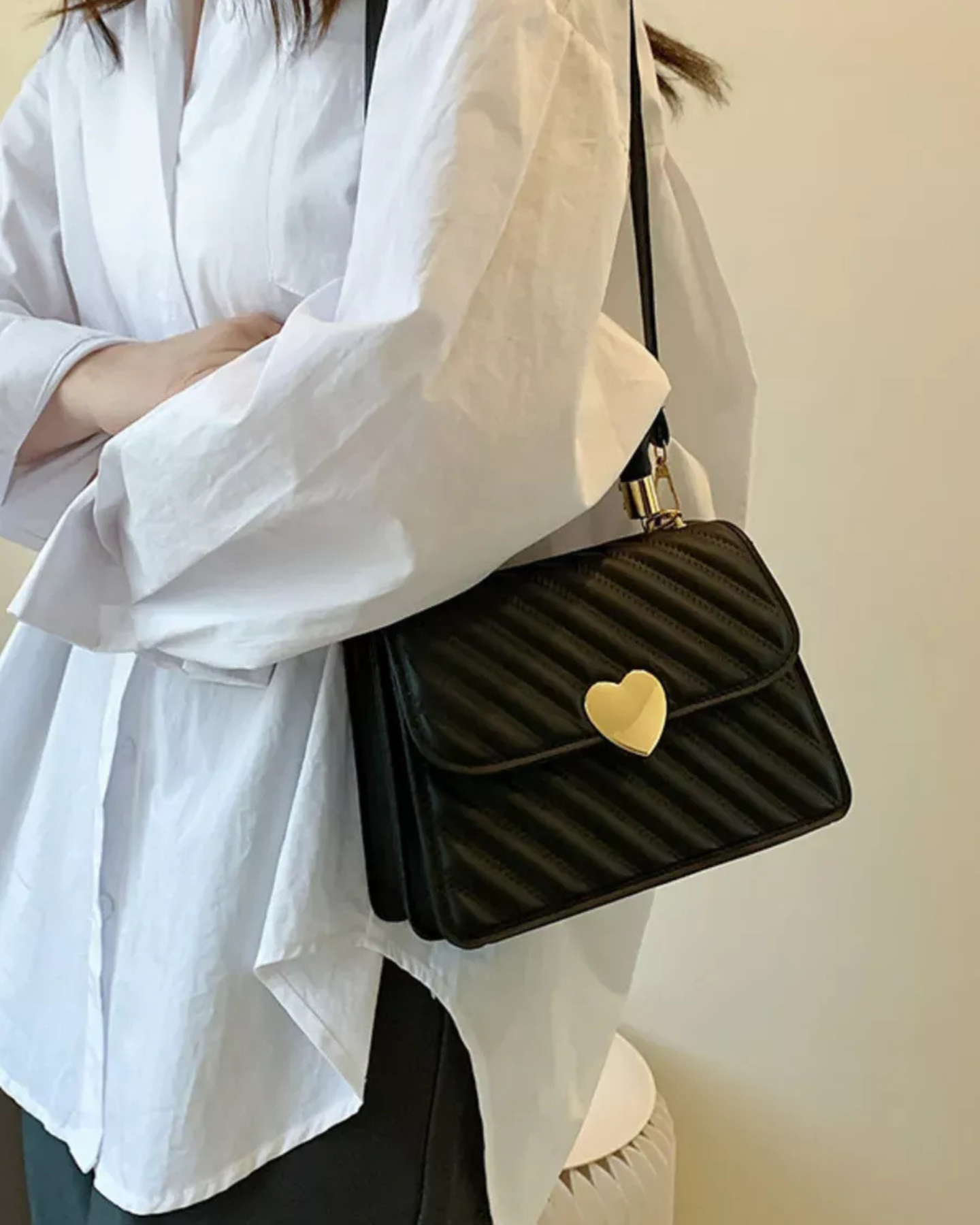 Bolsa Feminina Coração Preta