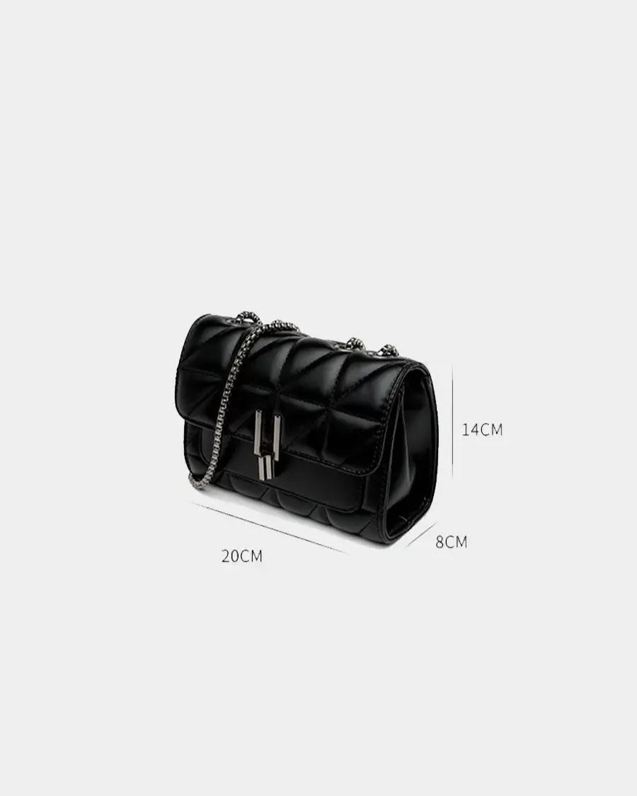 Bolsa Feminina de Ombro Preta Em Couro Clutch