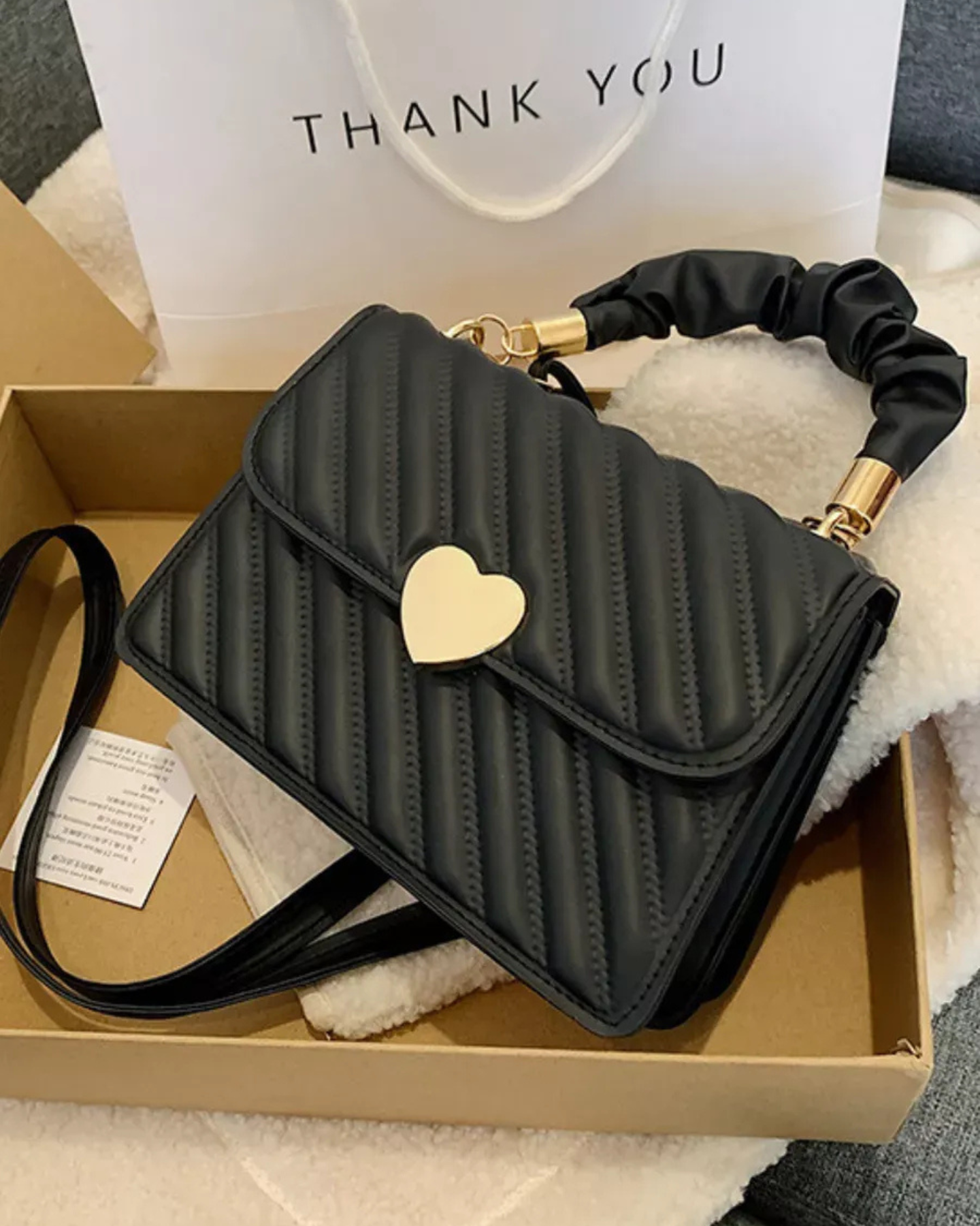 Bolsa Feminina Coração Preta