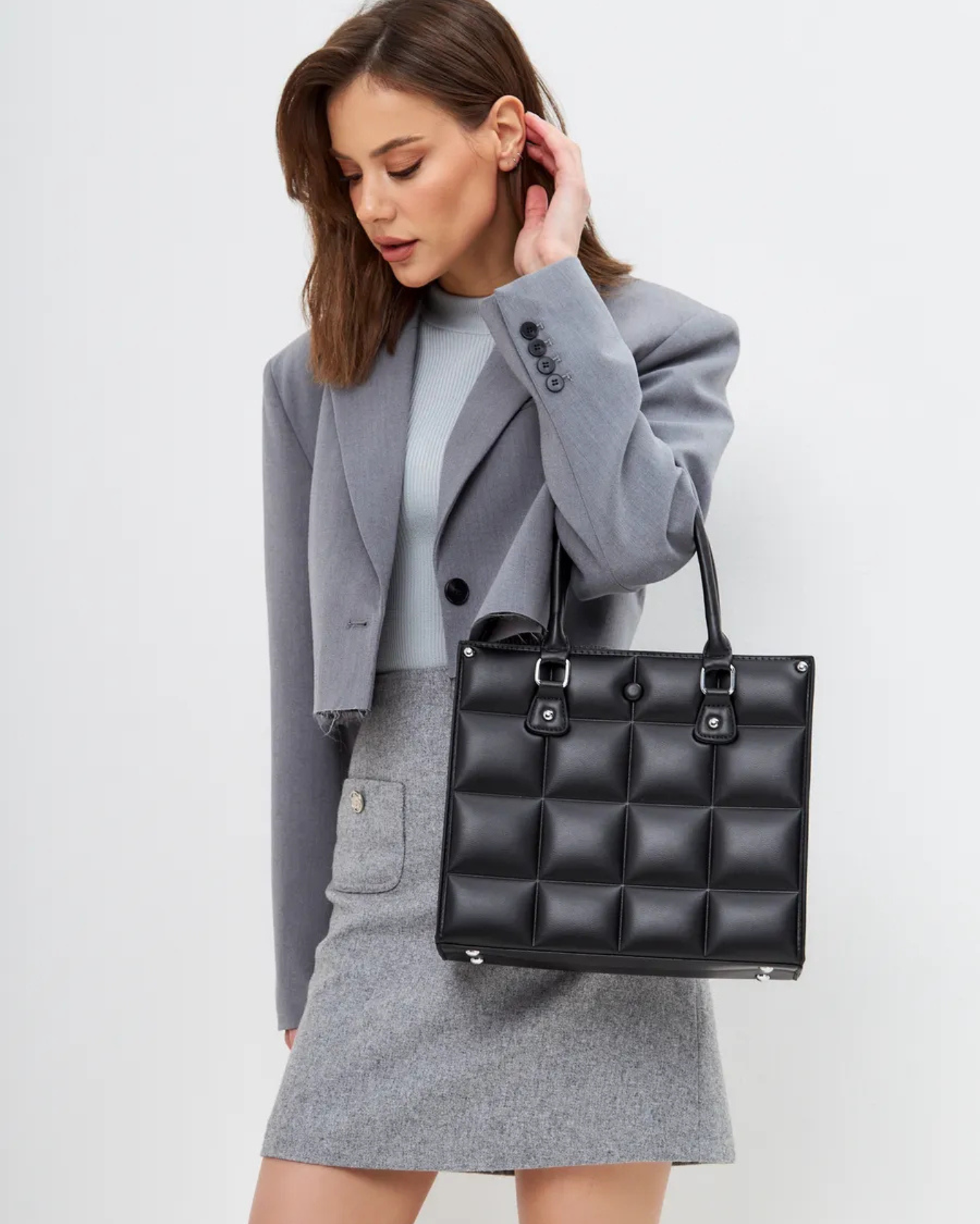 Bolsa Feminina De Couro Legítimo Preta Class