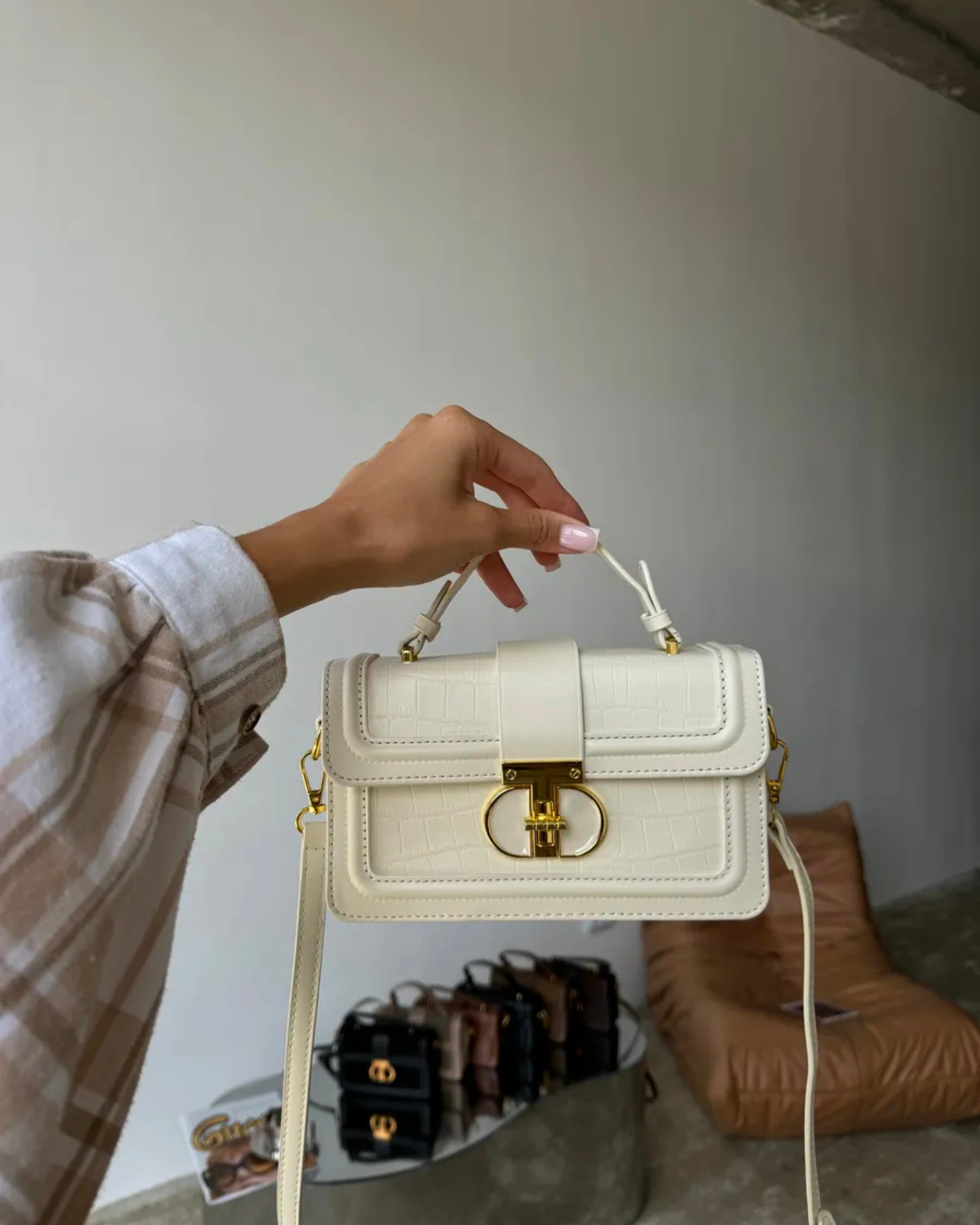 Bolsa Feminina Branca De Couro Legítimo Beneva