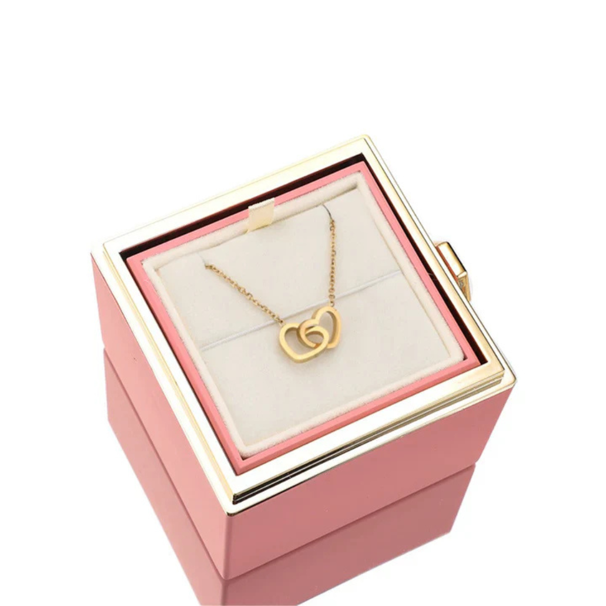Colar Personalizável Eu te Amo Com Rosa Eterna