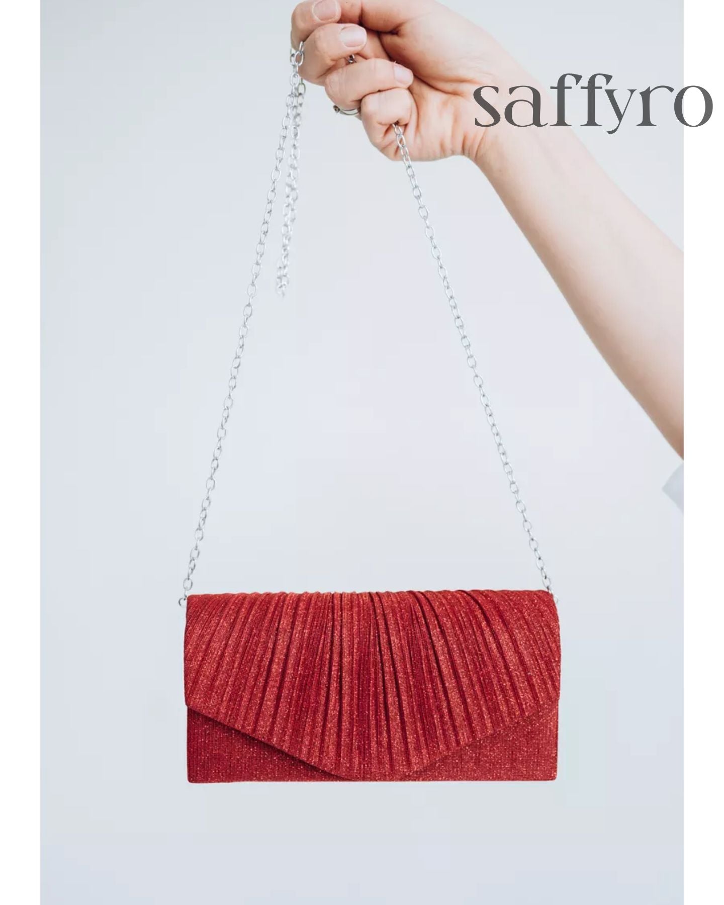 Bolsa Feminina Clutch para Noites Brilhante com corrente