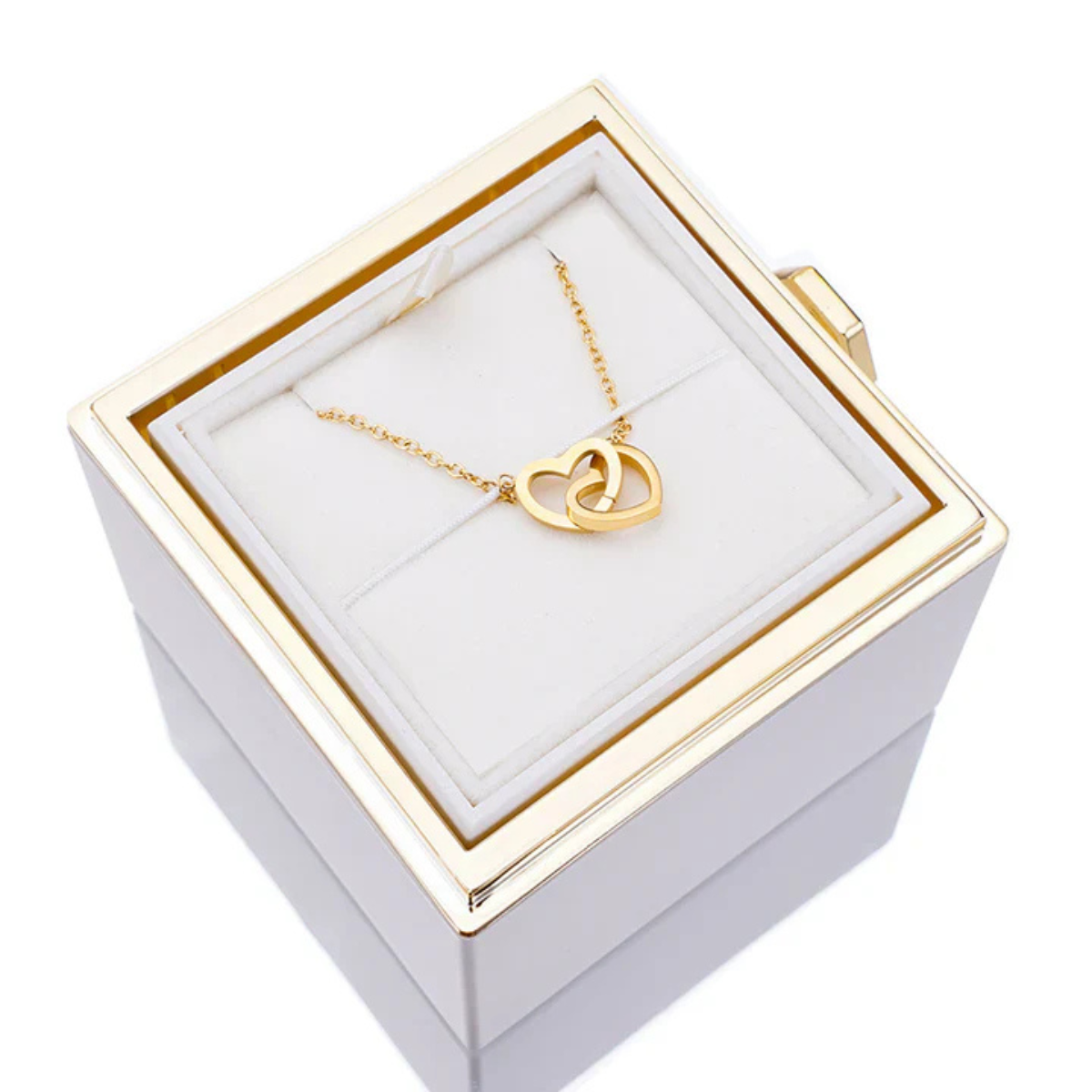 Colar Personalizável Eu te Amo Com Rosa Eterna