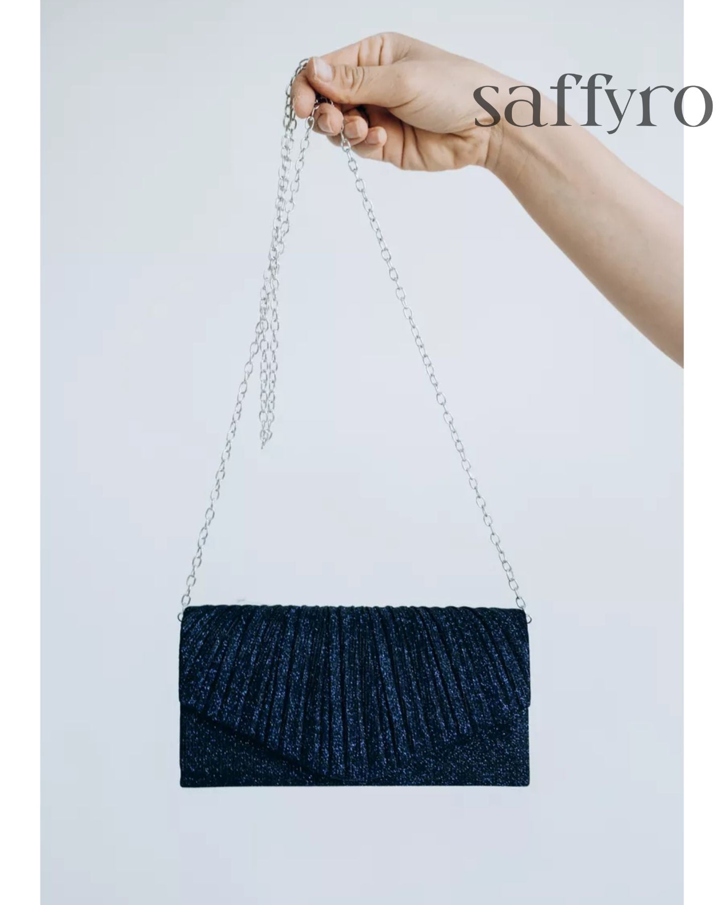 Bolsa Feminina Clutch para Noites Brilhante com corrente