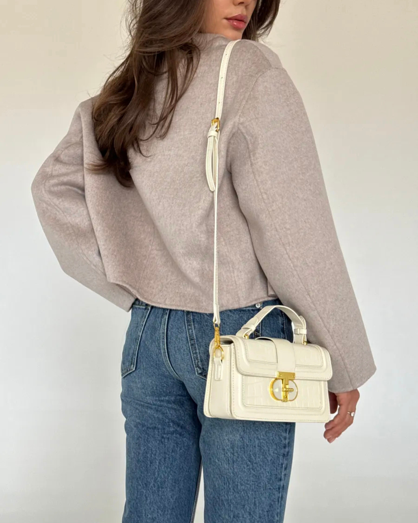 Bolsa Feminina Branca De Couro Legítimo Beneva