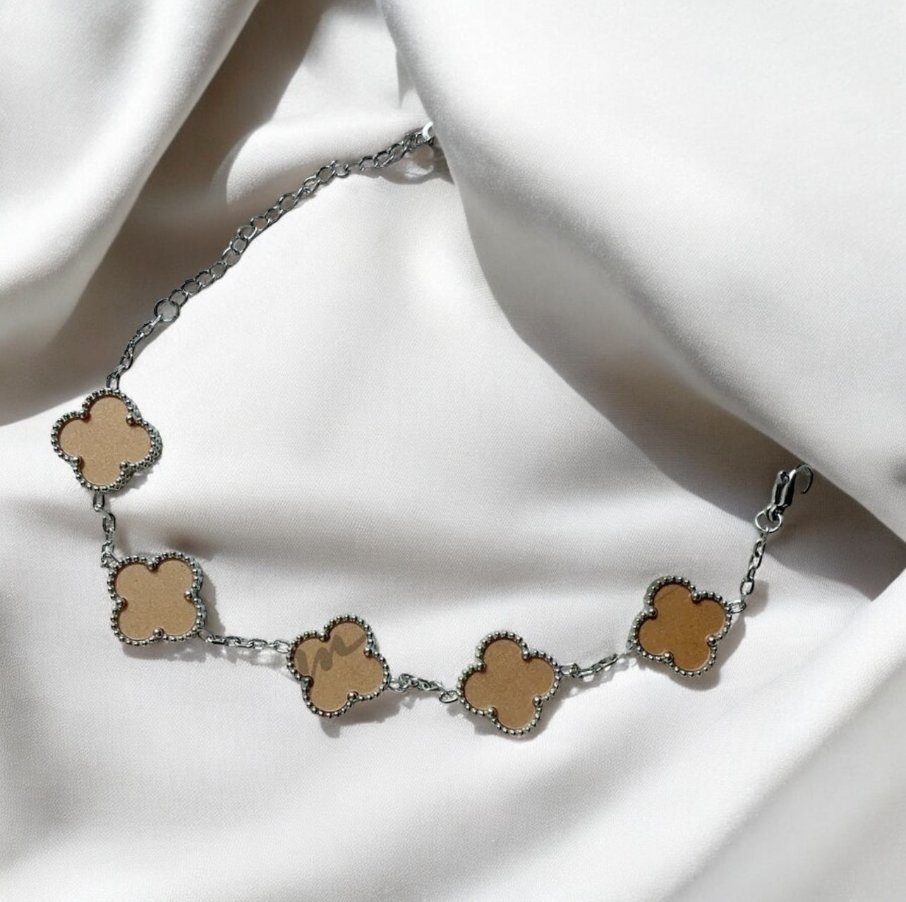 Pulseira Feminina Trevo Mini Prata