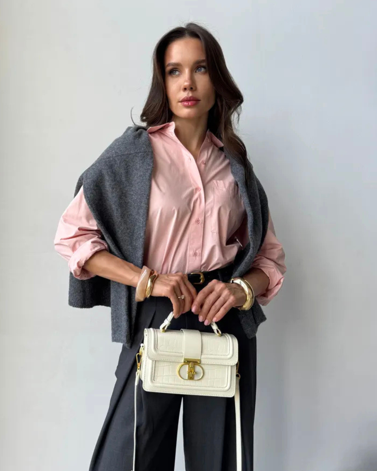 Bolsa Feminina Branca De Couro Legítimo Beneva