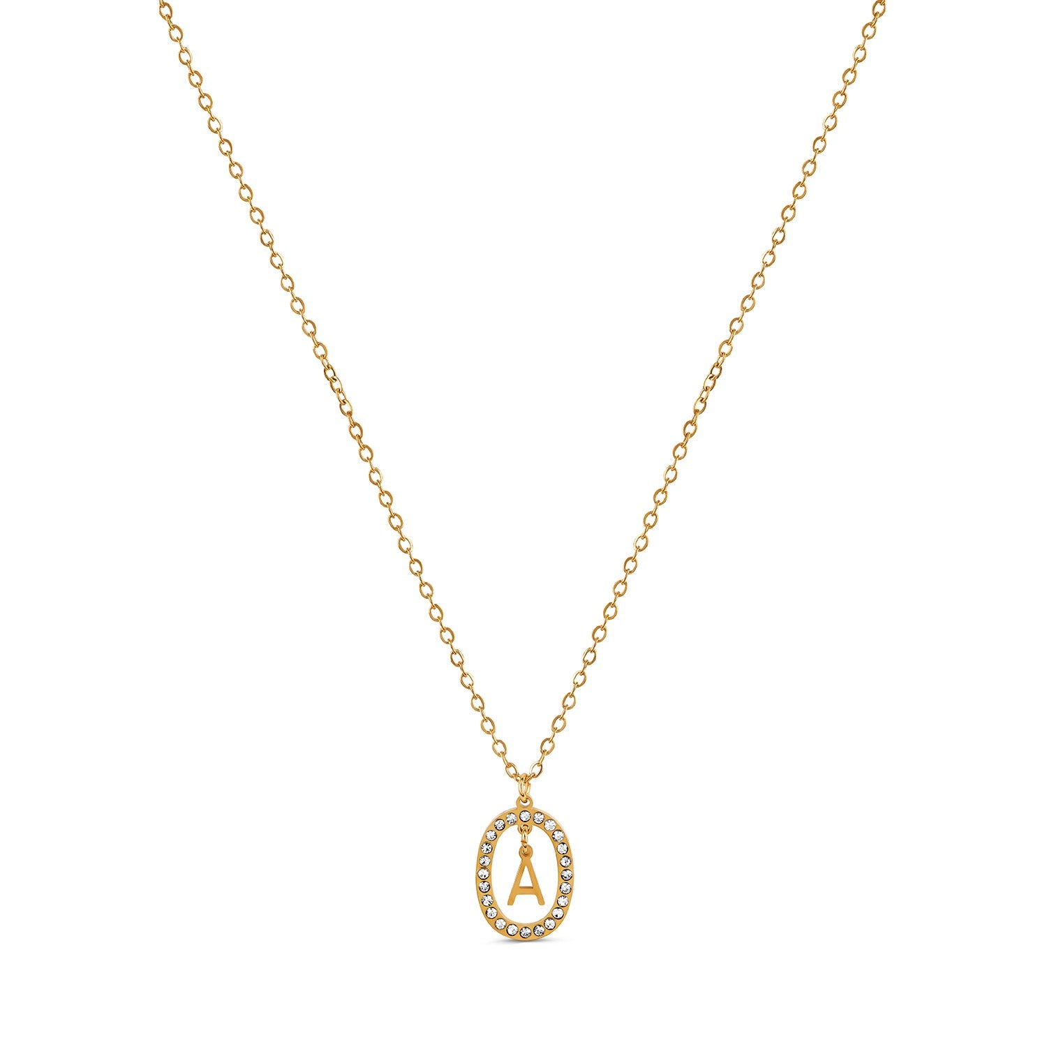 Colar Inicial Anne Banhado Ouro 18K