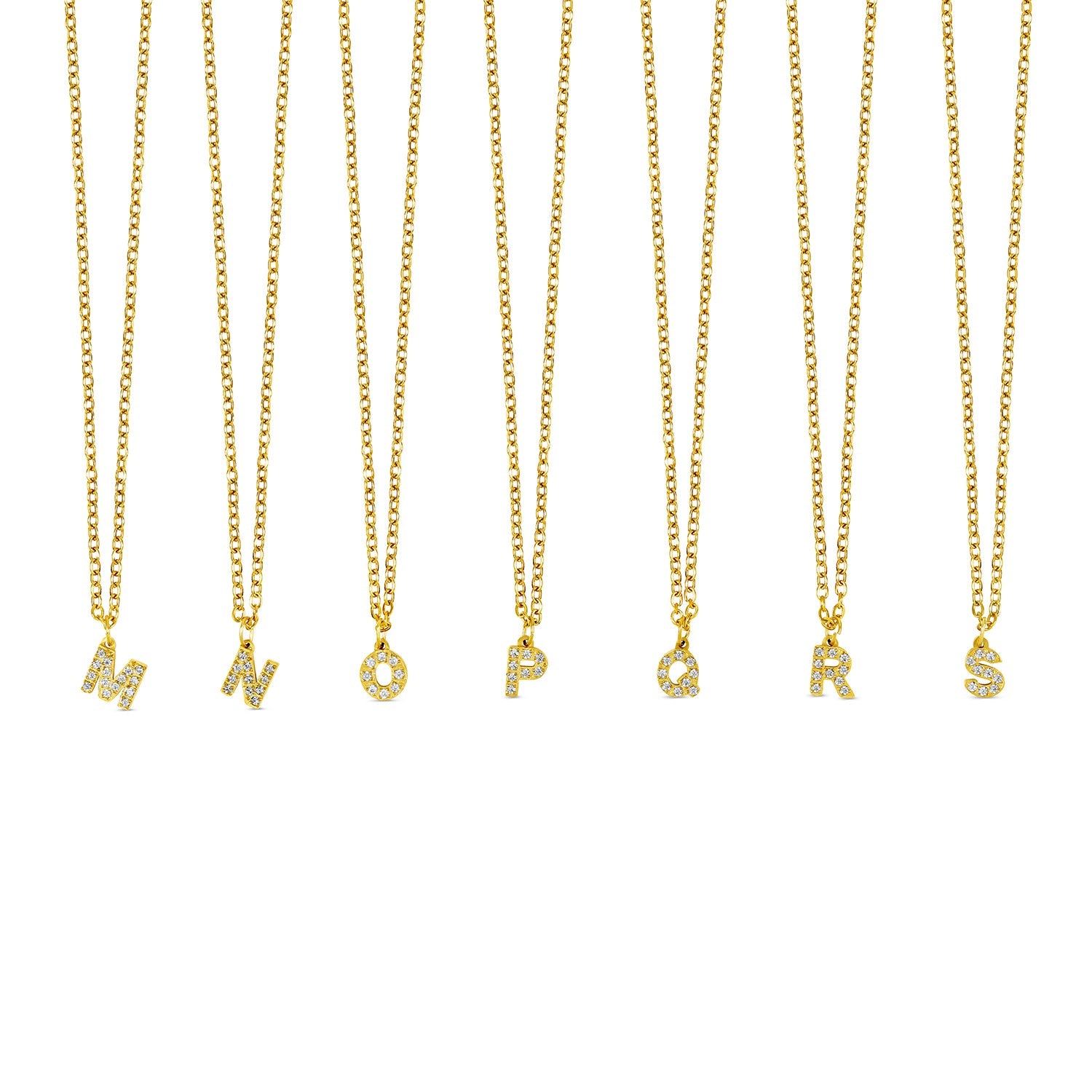 Colar Saffy Inicial Cravejado Banhado Ouro 18K