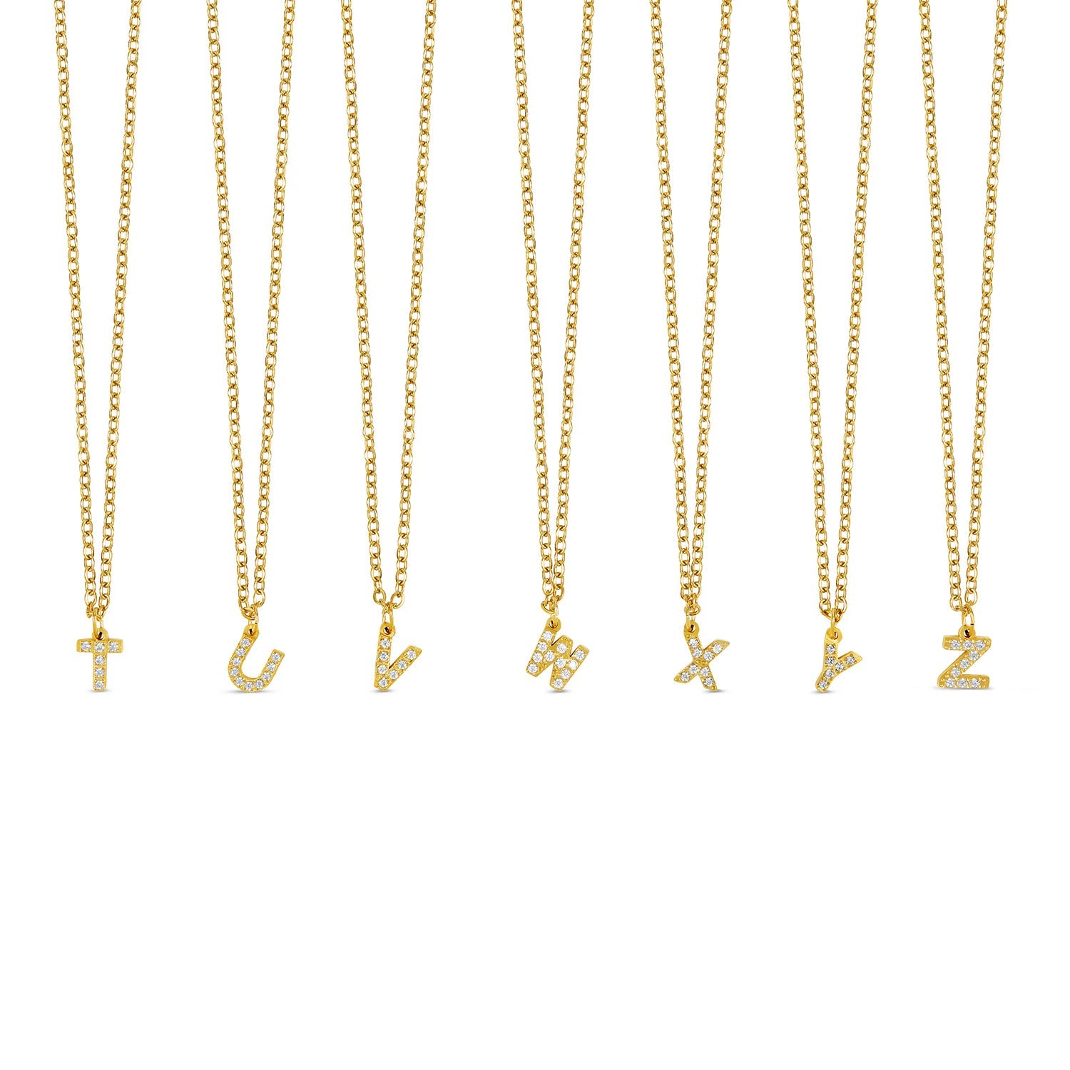Colar Saffy Inicial Cravejado Banhado Ouro 18K
