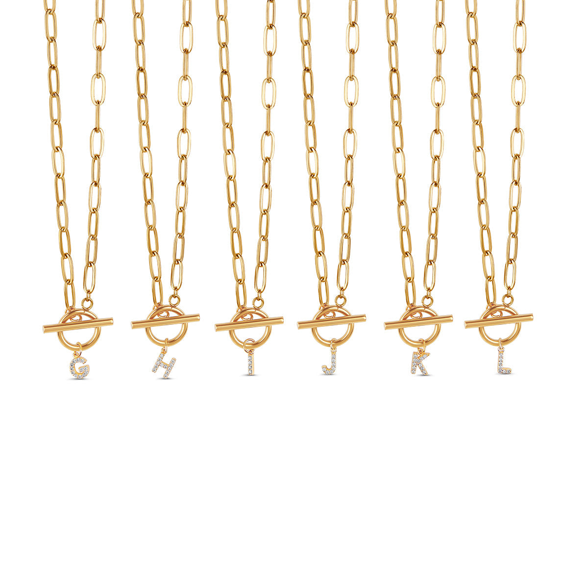 Colar Inicial Toggle Banhado Ouro 18K
