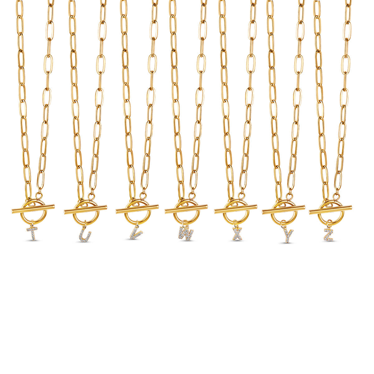 Colar Inicial Toggle Banhado Ouro 18K
