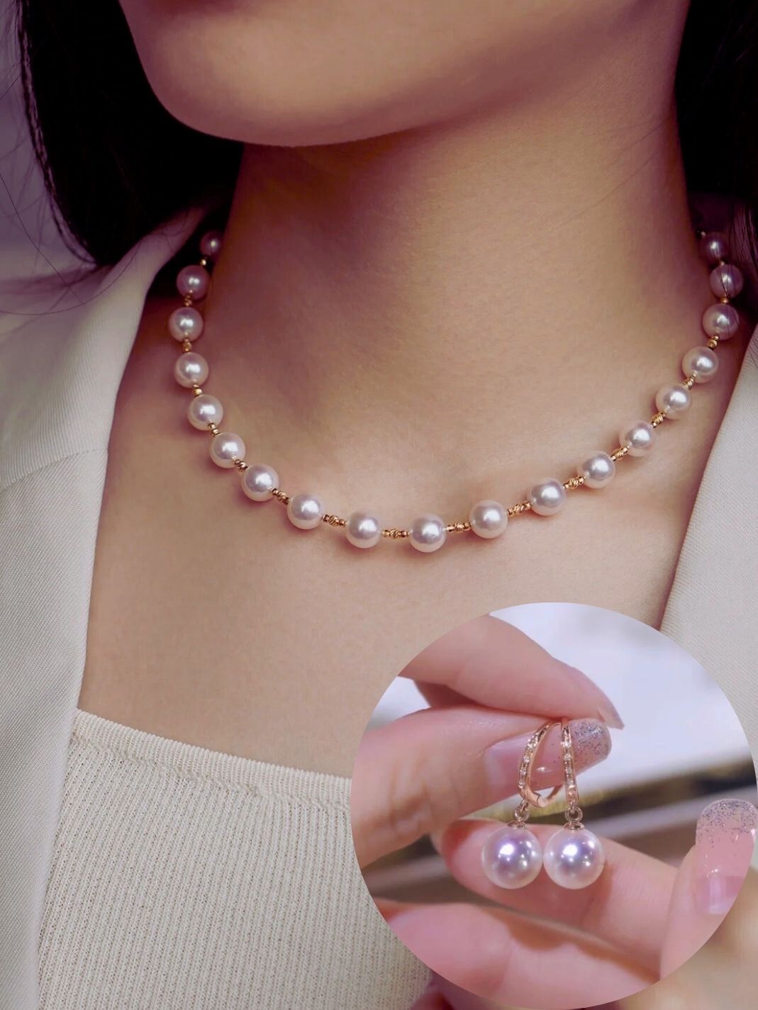 Colar de Perolas Pearl + Par de Brincos Pearl