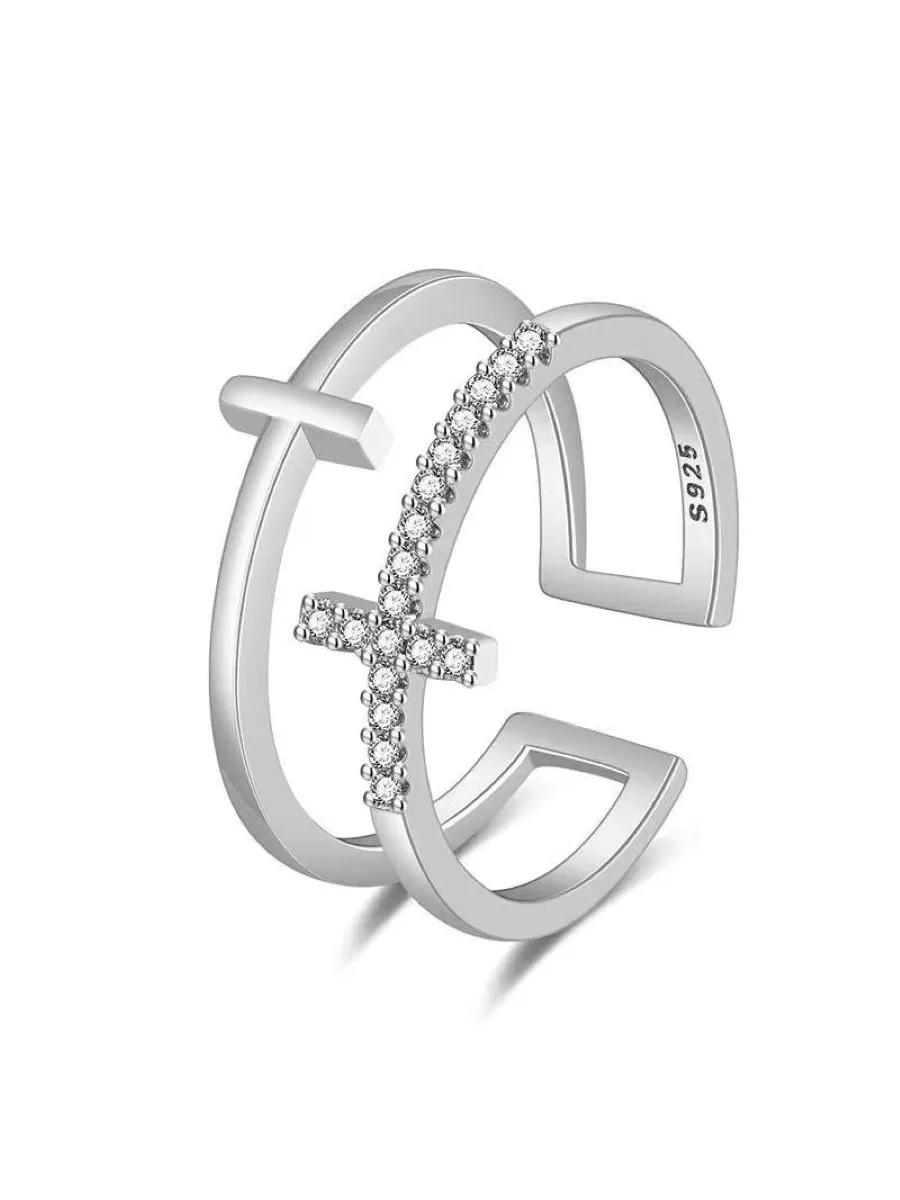 Anel Feminino Dourado Cruz cruzadas