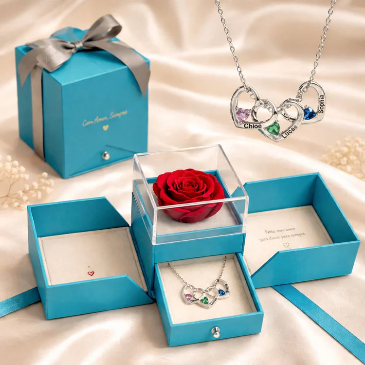 Colar Amor Eterno Personalizável - Nome e Mês de Aniversário