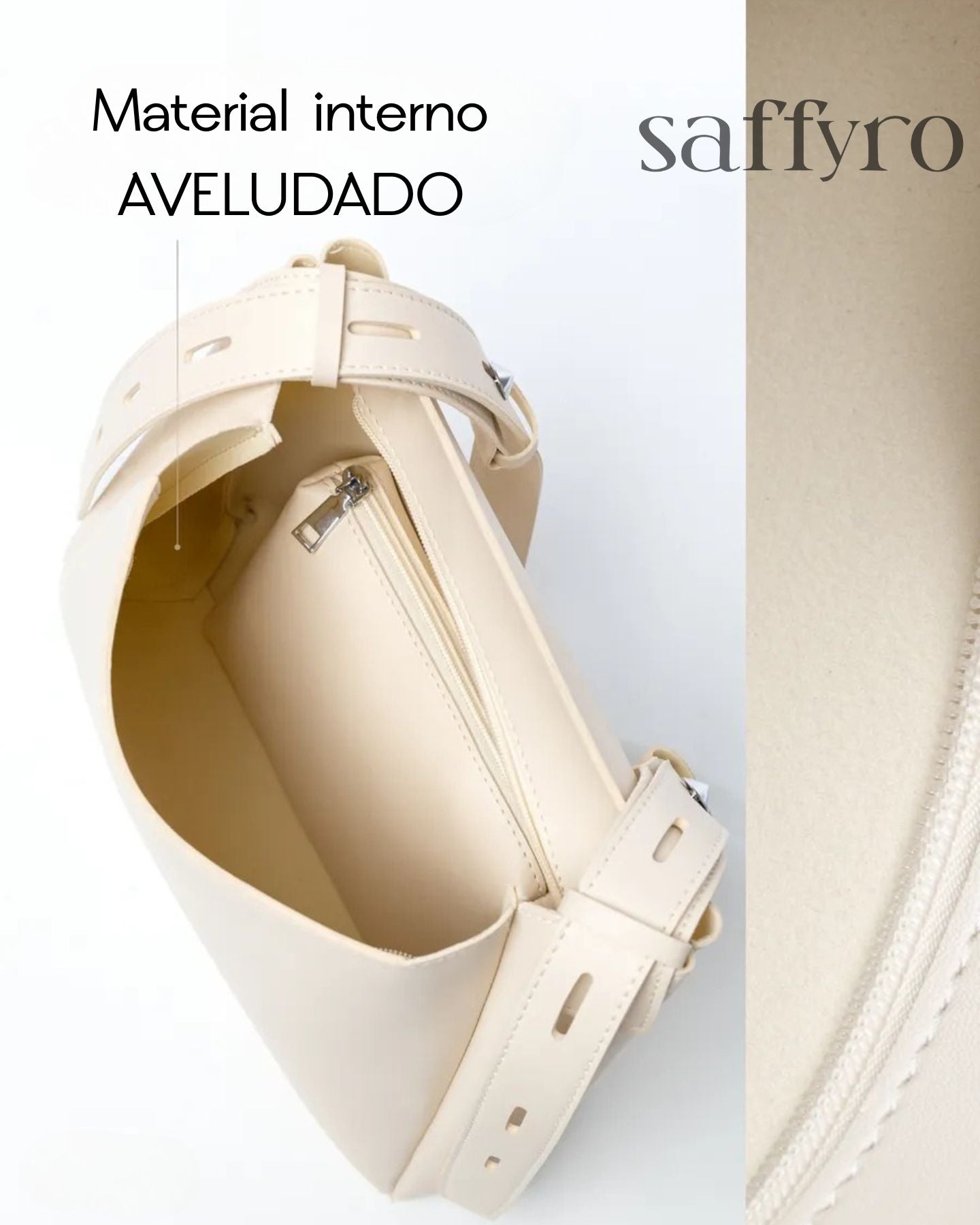 Bolsa Feminina Branca de Couro Luiza Espaçosa com Bolsinha