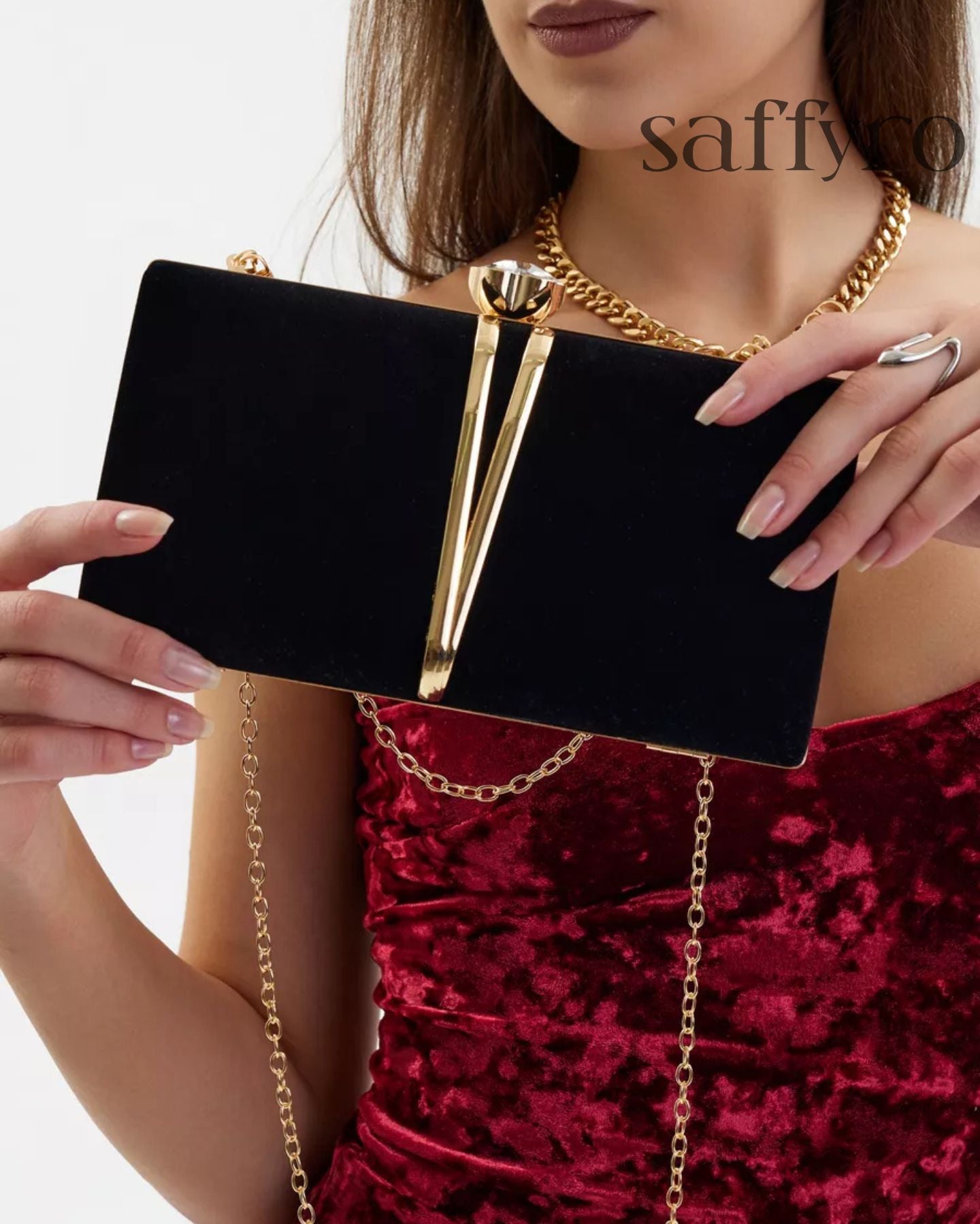 Bolsa Feminina Clutch Classic Veludo