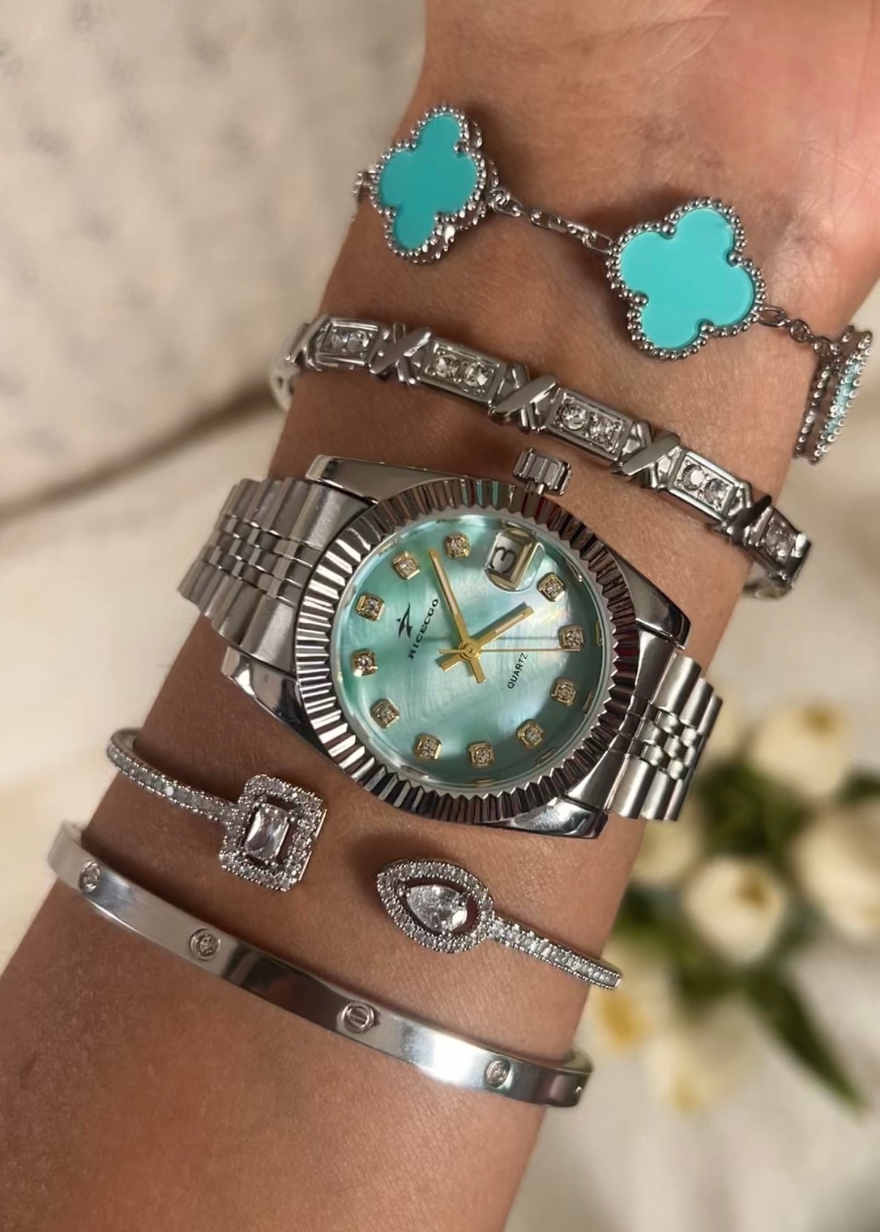 Mix Feminino Prata - Turquesa