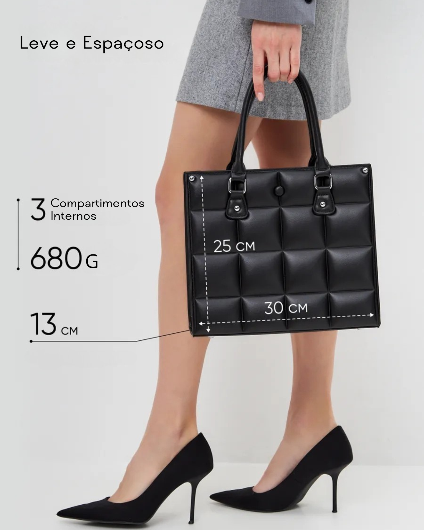 Bolsa Feminina De Couro Legítimo Preta Class