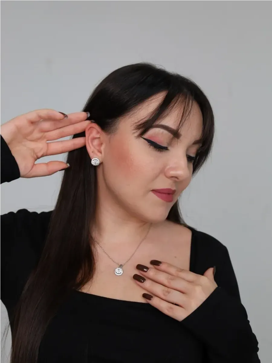 Conjunto de Joias Brilhante + Caixa Rosas Eternas