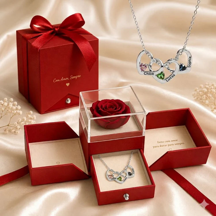 Colar Amor Eterno Personalizável - Nome e Mês de Aniversário