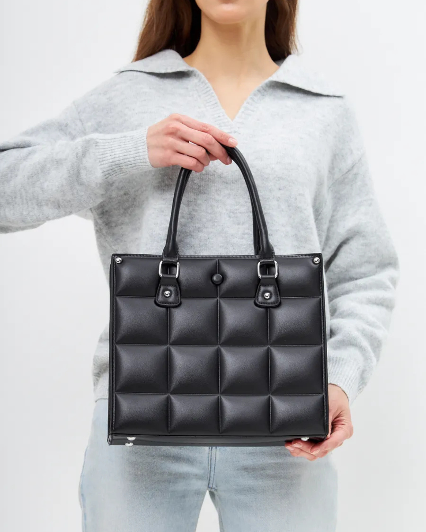 Bolsa Feminina De Couro Legítimo Preta Class