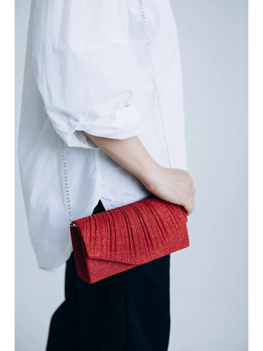 Bolsa Feminina Clutch para Noites Brilhante com corrente