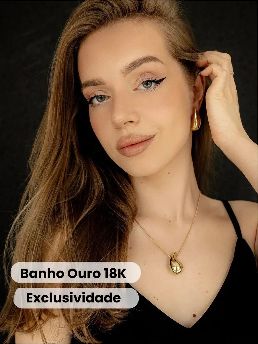 Conjunto Colar e Brinco Gota Saffy