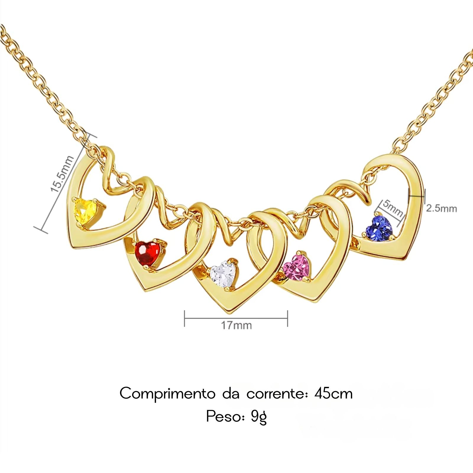 Colar Amor de Mãe Personalizável com + Corações