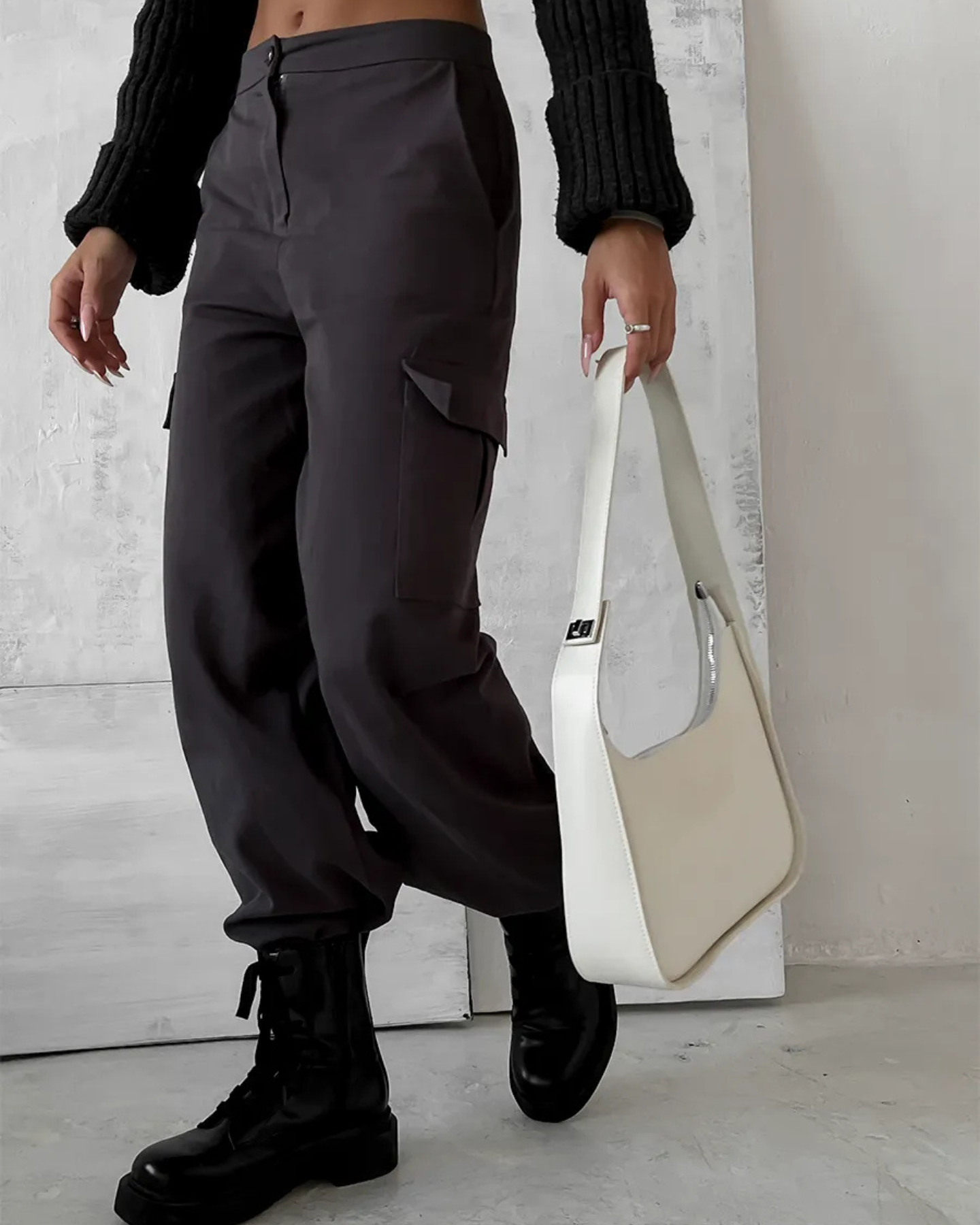 Bolsa Feminina Branca de Ombro em Couro Legítimo