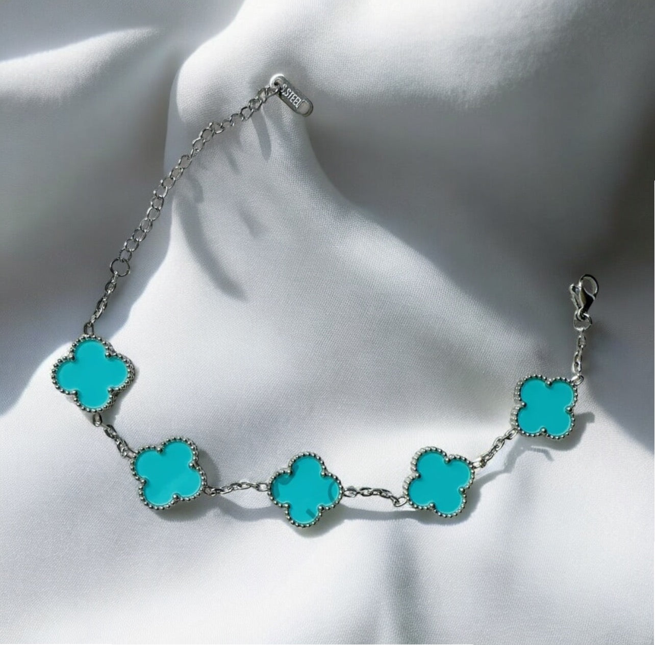 Pulseira Feminina Trevo Mini Prata