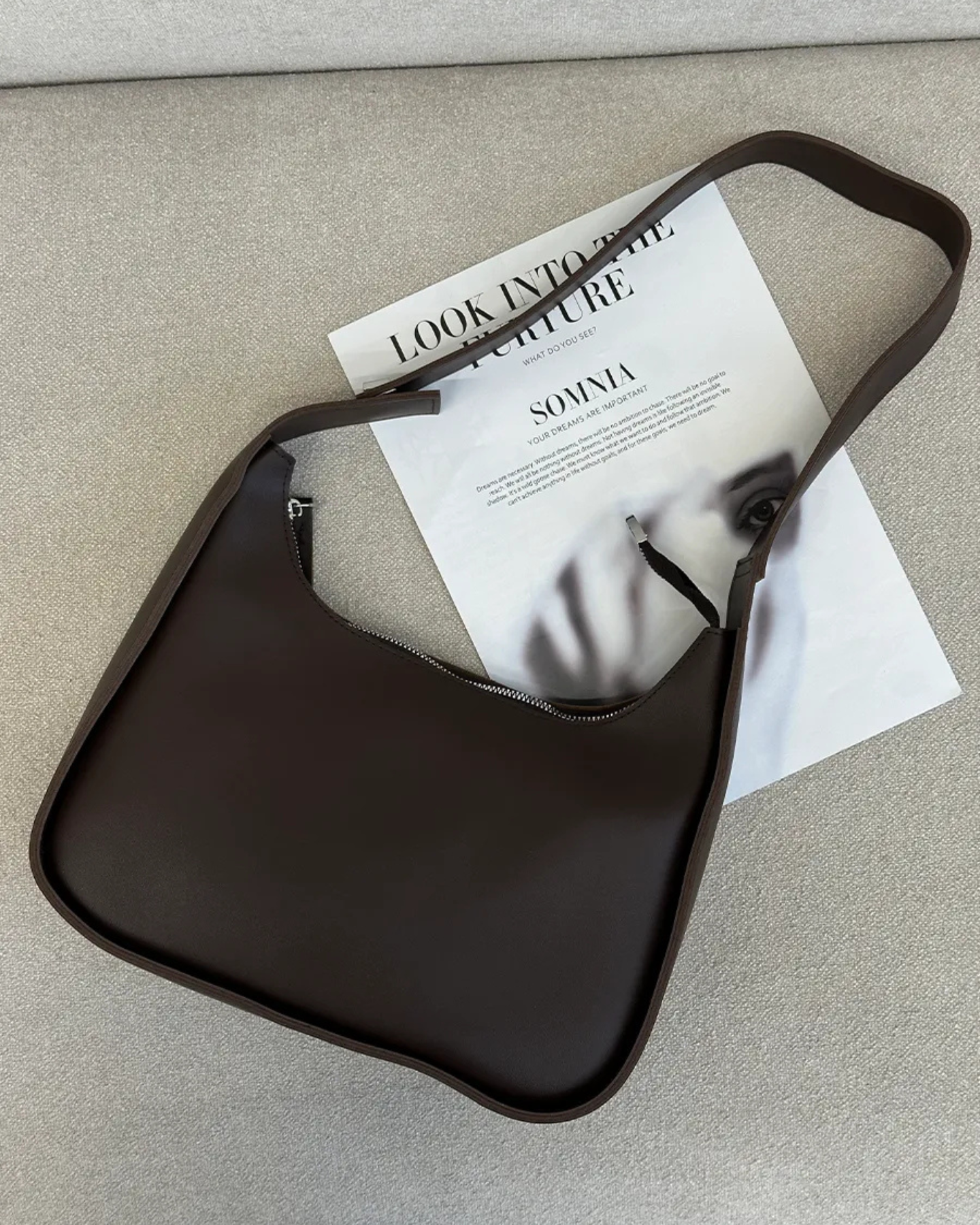 Bolsa Feminina Marrom Vintage de Ombro em Couro Legítimo
