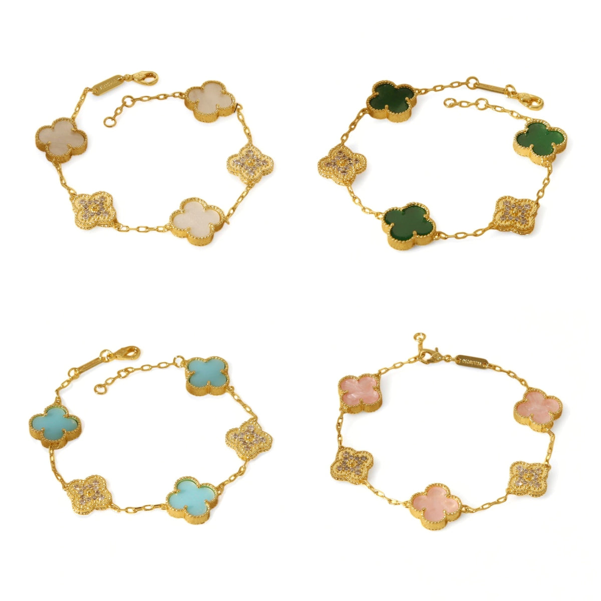 Pulseira Feminina de Trevo - Cores Mistas