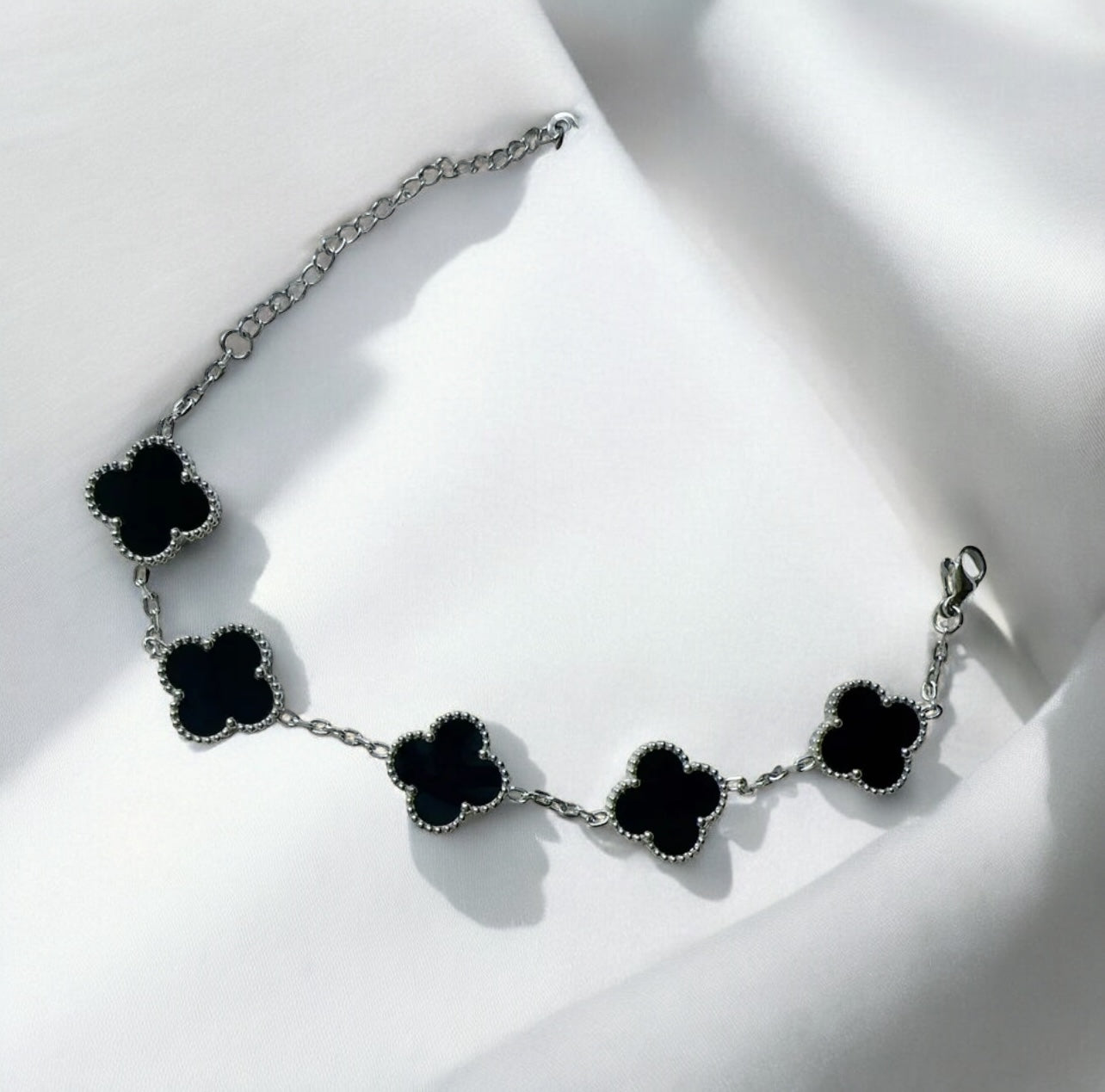 Pulseira Feminina Trevo Mini Prata