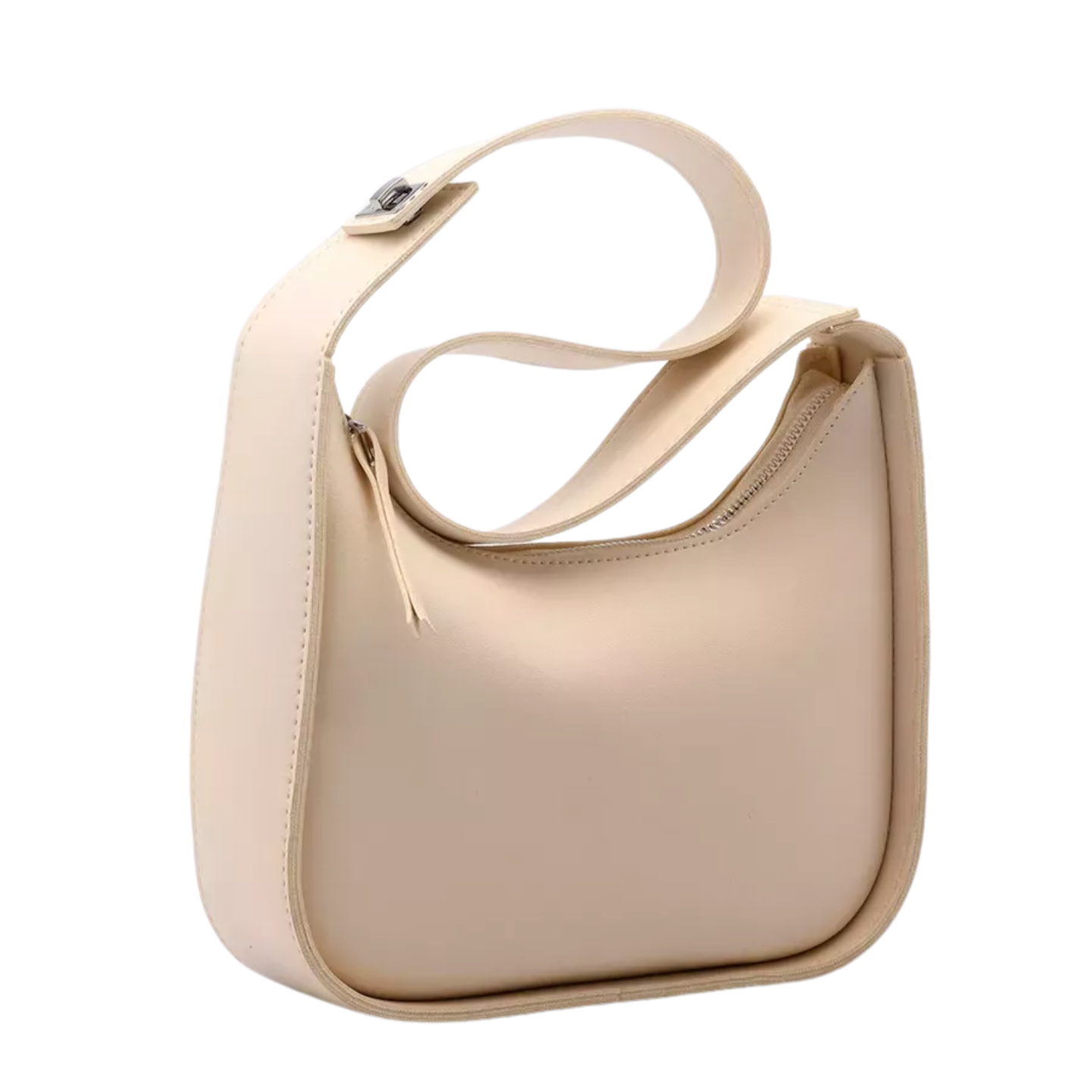 Bolsa Feminina Branca de Ombro em Couro Legítimo