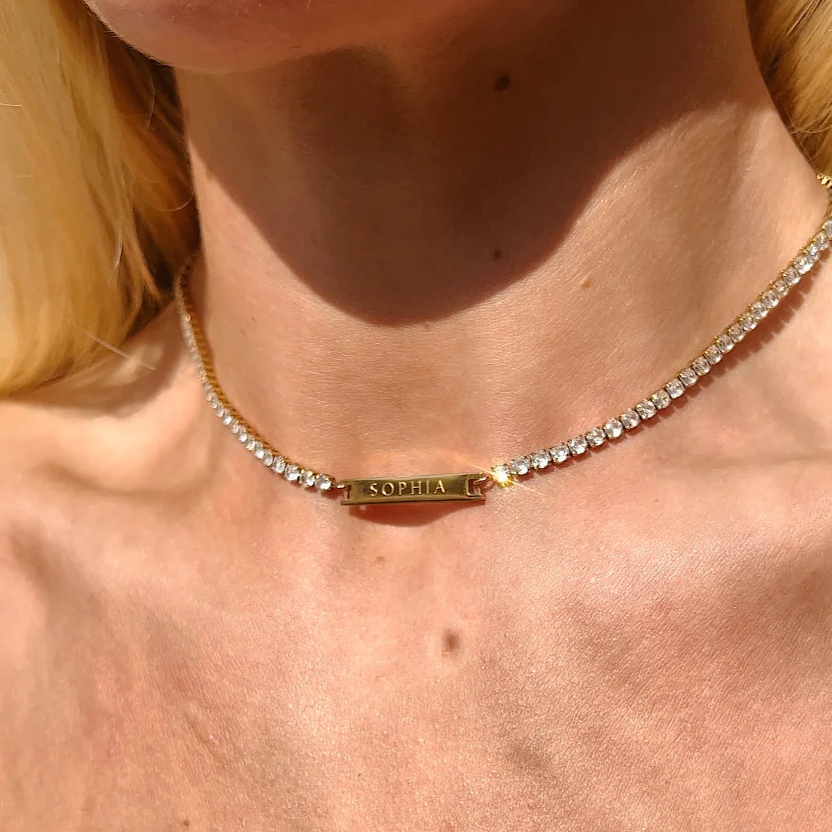 Colar Cravejado de Zircônia Personalizável