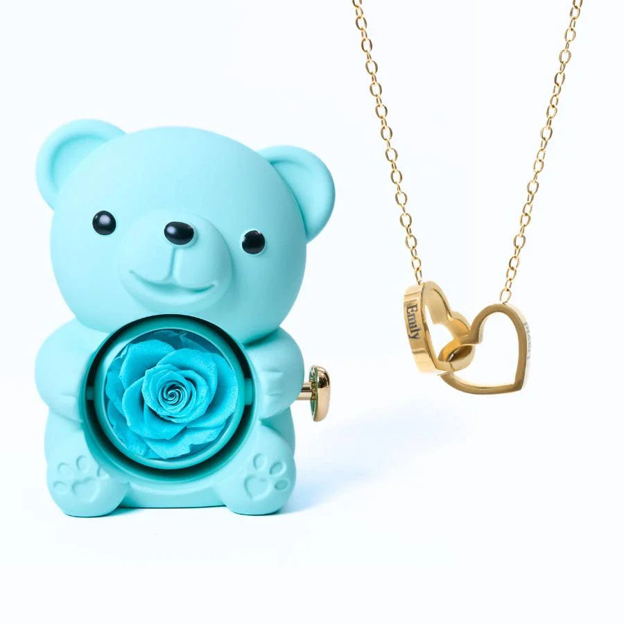 Colar Personalizado com Caixa Urso Amor Eterno