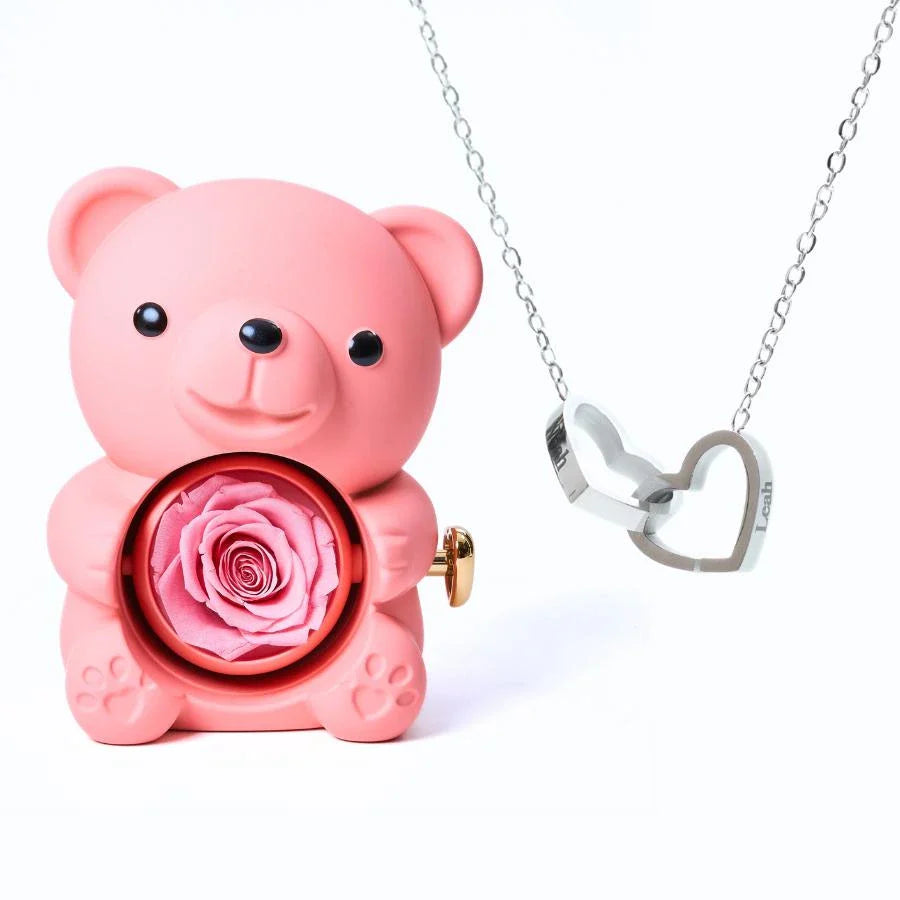 Colar Personalizado com Caixa Urso Amor Eterno