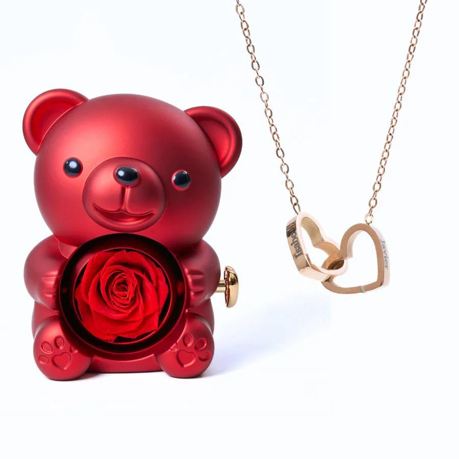 Colar Personalizado com Caixa Urso Amor Eterno