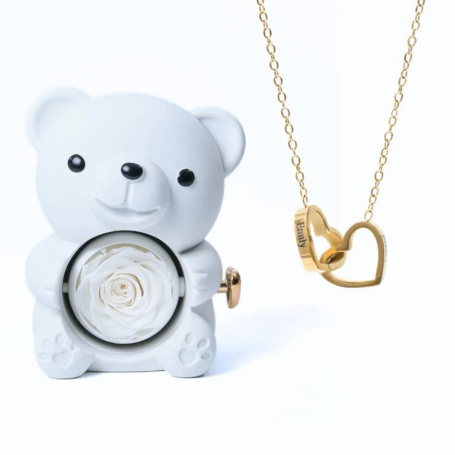 Colar Personalizado com Caixa Urso Amor Eterno