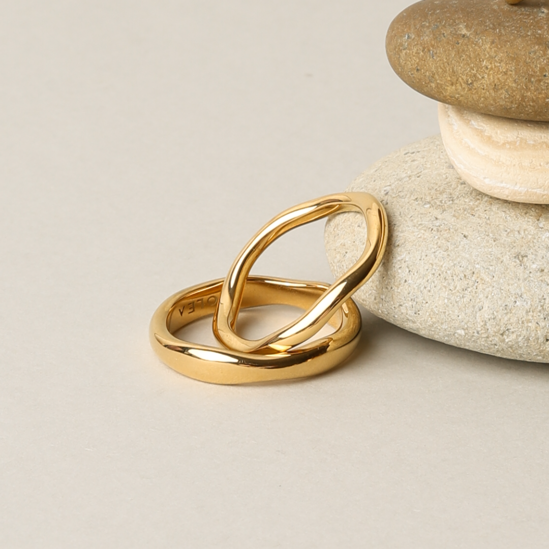 Anéis Gemini Banhado Ouro 18K (Verificar Tamanhos)