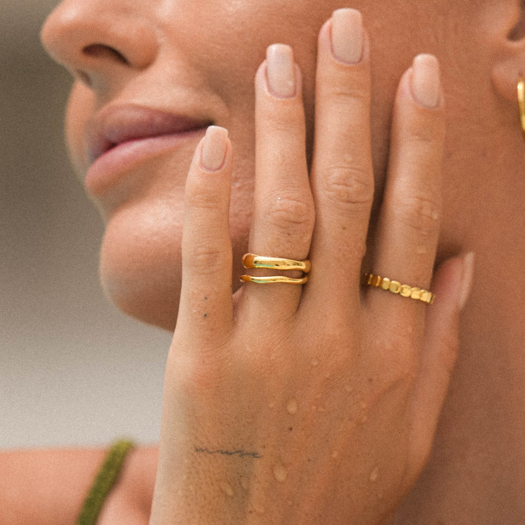 Anéis Gemini Banhado Ouro 18K (Verificar Tamanhos)