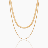 Colar Dual Snake Banhado Ouro 18K
