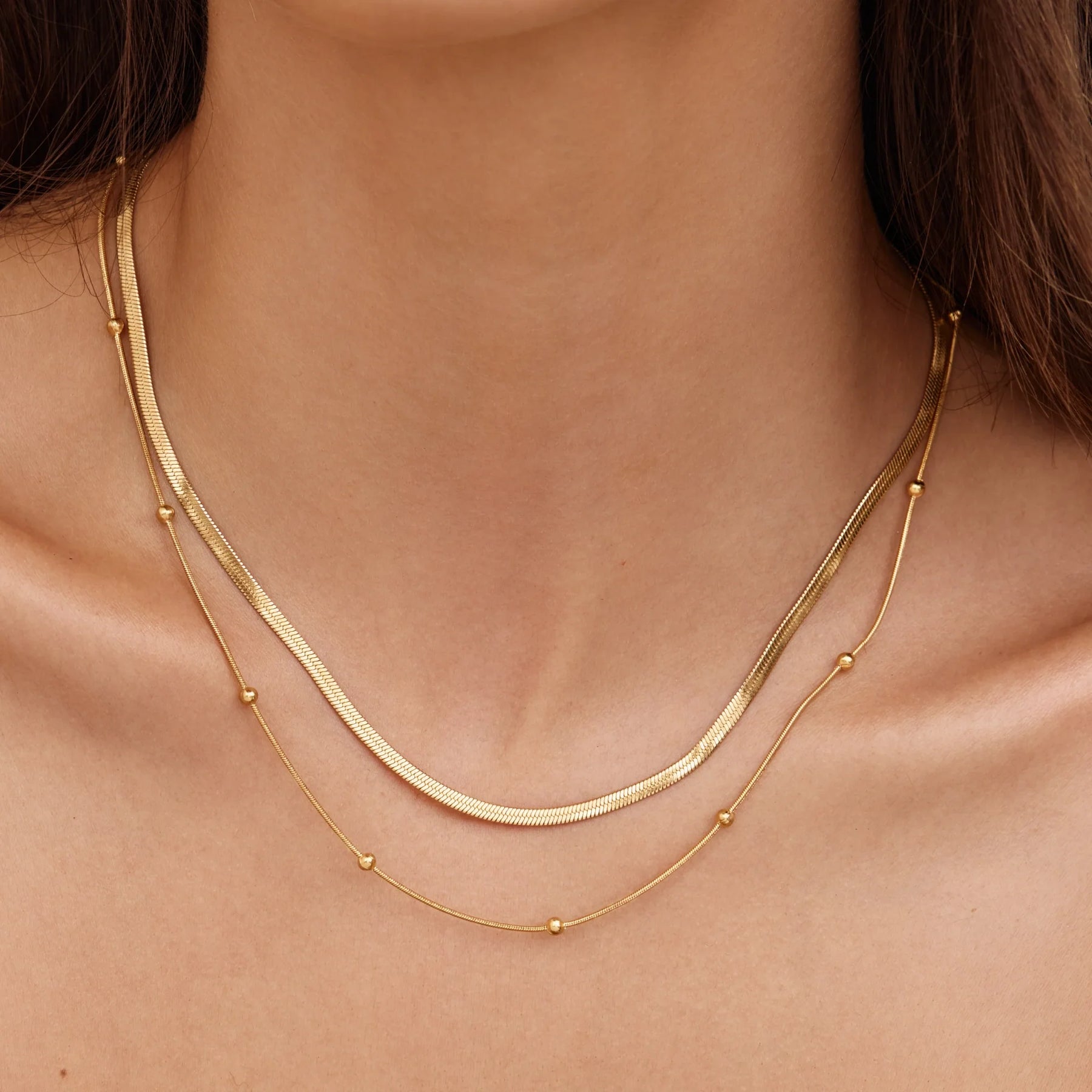 Colar Duplo Dourado 18K
