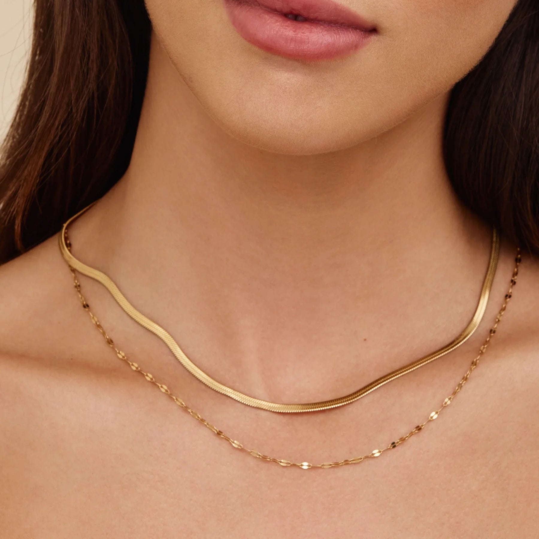 Colar em Camadas Snake e Elos Banhado Ouro 18K